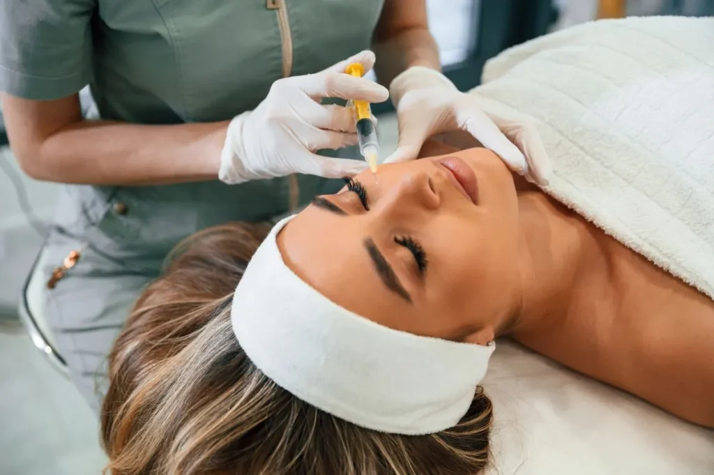 woman receiving polynucleotide treatment at swiss aesthetics london